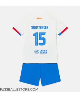 Günstige Barcelona Andreas Christensen #15 Auswärts Trikotsatzt Kinder 2023-24 Kurzarm (+ Kurze Hosen)